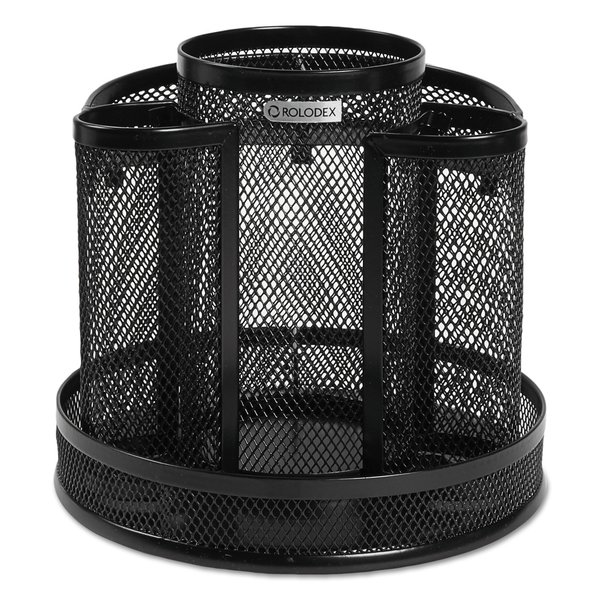 Rolodex Wire Mesh Spinning Desk Sorter, Black 1773083